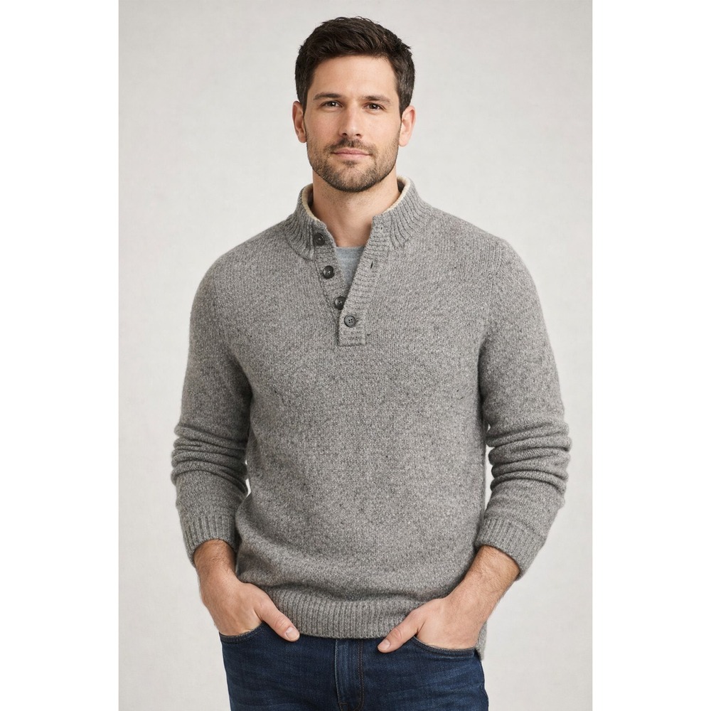 Banana Republic Men's Gray LG Cashmere Wool Blend Pullover Sweater. Heritage